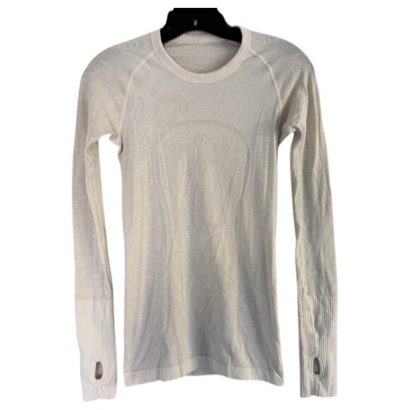 Lululemon White Swiftly Tech Long Sleeve Shirt Size 4 - 41448 - Picture 3 of 8